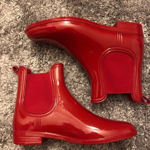 Red Rain Boots